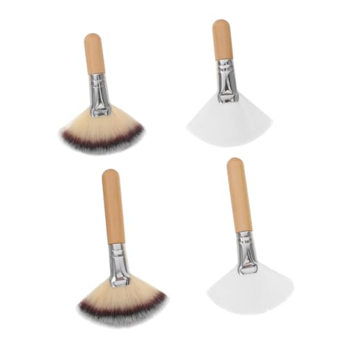 Beatifufu Loose Powder Brush and Setting Brush Set Makeup Tools Nylon Hair for Blending Setting