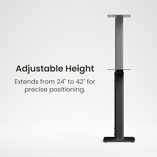 Image of Kanto SPH Universal Height Adjustable Floor Speaker Stands for Bookshelf Speakers up to 30 lb (13.6 kg) | 24 inch-42 inch Height Adjustment | Internal Cable Management | Pair | Black