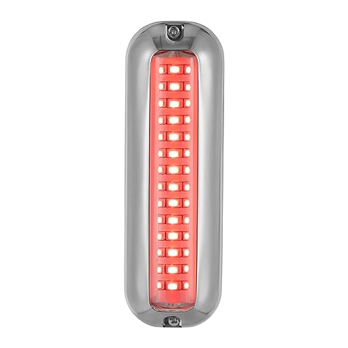 RIAHNEAH LED Underwater Boat Marine Transom Lights Stainless Steel Pontoon Red Ship Lights 10-36v Stainless Steel 120 ° Cruise Lights Portable Undersea Exciter Lamp