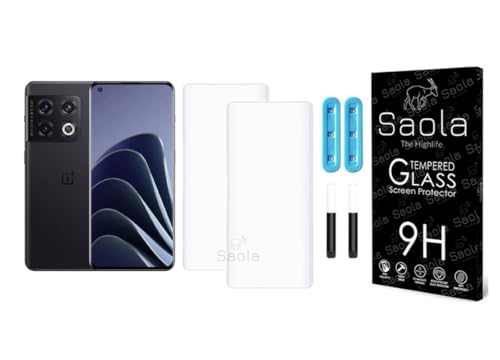 Image of Saola Curved UV Tempered Glass For OnePlus 10 Pro 5G. Comes With UV Light & Glue For Finest Pasting. Edge To Edge Protection With Case Friendly Fit. (Pack Of 2)