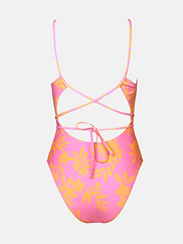 Cupshe X Stassie One Piece Swimsuit For Women Bathing Suits Plung V Neck Strappy Crisscorss Lace-Up Floral Swimwear, L #TOP4