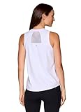 RBX Active Women's Workout Top with Breathable Mesh Panels, Quick Drying Gym Running Tank Top White M