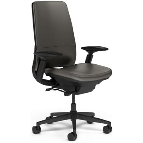 Steelcase Amia Task Chair: Black Frame/Base - 4 Way Adjustable Arms - Standard Carpet Casters
