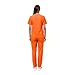 Women's Scrub Set - Medical Scrub Top and Pant, Mandarin Orange, Medium