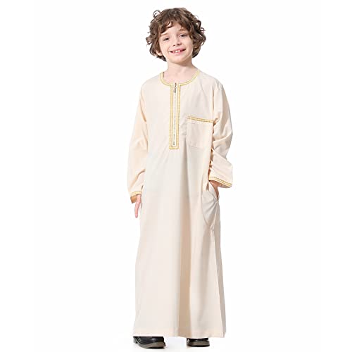 Boys Muslim Dress Islamic Thobe Kids Muslim Kaftan Boys Arabic Thobe Abaya Prayer Clothes Dubai Ramadan Eid Outfit3