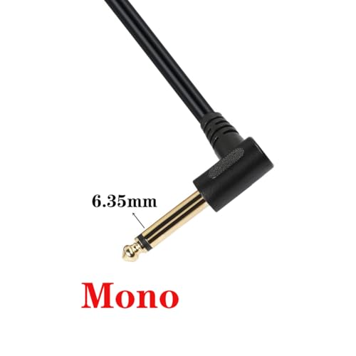 Cable de audio RCA a 6,35 mm mono con conector TRS de 90 grados y 30 cm 2