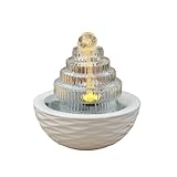 卓上の噴水 ガラスの小さな噴水デスクトップ流水風景光る装飾品セラミック装飾 デスクトップ噴水