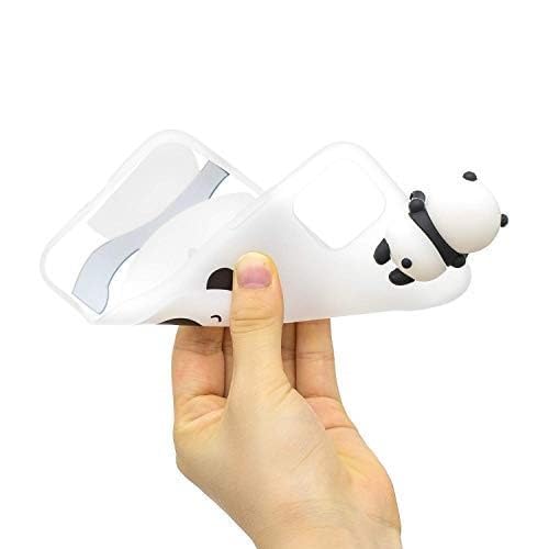 Image of MIDOS Back Cover Compatible With iPhone 15 Girls Case 3D Cute Soft Silicone Cover For-iPhone 15 (Panda),White