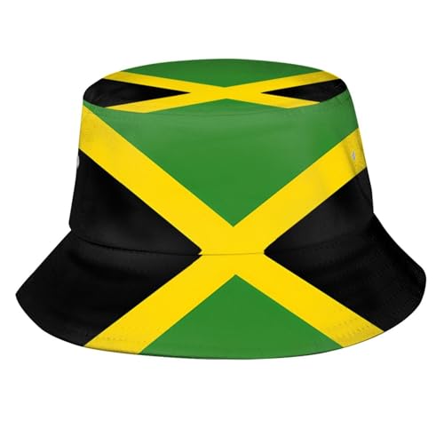 Image of Retro Jamaica Bucket Hat for Adult Fashion Doughnut Print Hat Travel Packable Sun Cap Outdoor Hat for Women and Men