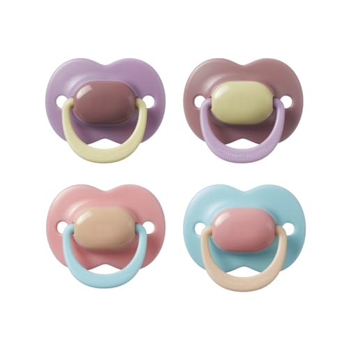 Tommee Tippee Ultimate Fit Pacifiers 18-36 Months Extra Air Holes Symmetrical Nipple and Shield 100% BPA Free Silicone Dishwasher and Sterilizer Safe Pink and Purple Pack of 4