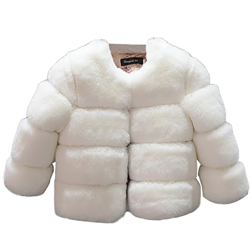 EnJoCho Children's Children's Clothing Splicing Thickened Small And Large Children's Coat Girls' (White, 6-12 Months)
