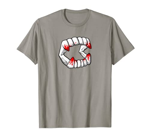 Funny Plastic Vampire Teeth Minimalist Halloween Vintage Camiseta