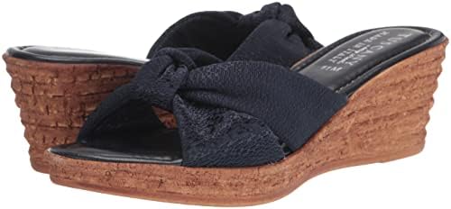 Tuscany Women's Jolanda Wedge Sandal, Navy Crepe, 8 | Image 6