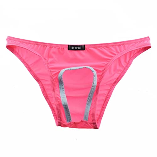 Mens Sexy Open Front Underwear Soft Comfortable Briefs Hollow Bikini Low Rise Butt-Flaunting Sissy Panties for Sex3