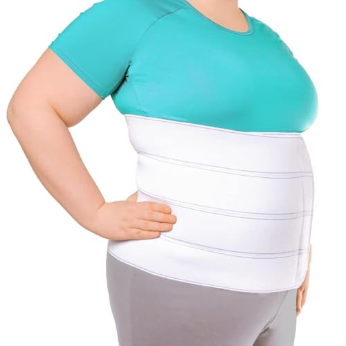 Image of BraceAbility Plus Size Abdominal Binder for Post Surgery Recovery - Bariatric Stomach Hernia Belt, Post Partum Waist Binder, Diastasis Recti Obese Belly Support Band for Big Men and Women (3XL 12")
