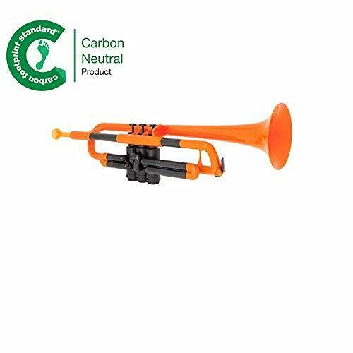 Pinstrument Ptrumpet Plastic Trumpet - Mouthpieces And Carrying Bag - Lightweight Versatile, Comfortable Ergonomic Grip - Bb Authentic Sound For Student & Beginner - Durable Abs Construction - Orange #TOP2