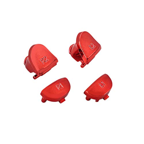 New Full Chrome Button Replacement Mod Game Kit for Playstation 4 PS4 Controller Joystick Video Game Playstation Red Color