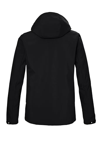 killtec Mężczyźni Kurtka softshell/kurtka outdoorowa z kapturem KOS 103 MN SFTSHLL JCKT, schwarz, L, 42814-000