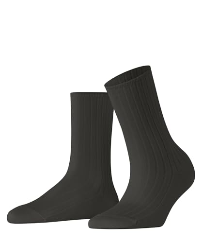 FALKE Cotton Rib W So algodón sostenible lisos 1 par, Calcetines Mujer, Verde Military 7826, 35-38