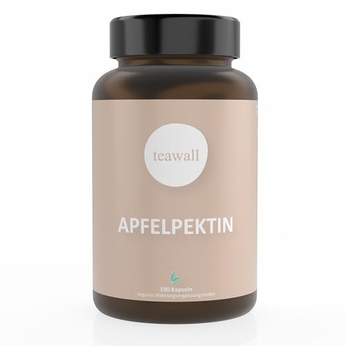 Apfelpektin 700 mg | Hochdosierte Apfelpektin Kapseln | 190 Kapseln | Natürliche Ballaststoffe aus Apfel | Vegan & ohne Zusätze | Premium-Nahrungsergänzung von teawall