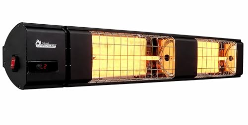 DR. INFRARED HEATER DR-239 3000W Indoor & Outdoor Infrared Patio Heater, Wall or Ceiling Mount, IP55 Weatherproof, Commercial or Residential, 220V-240V Electric Heater with Remote & Mounting Kit