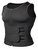 ASIYAN Herren Saunaweste Schwitzanzug Mit Doppeltem Schlankheitsgürtel Neopren Slimming Shirt(3XL)