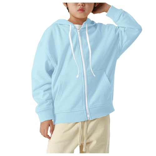 Teen Boys Girls Hoodies & Sweatshirts Zip Up Kids Long Sleeve Hooded Sweatshirt with Pockets Jackets Tops2
