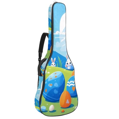 Sac pour guitare étanche bleu œuf de lapin de Pâques de 106,7 cm