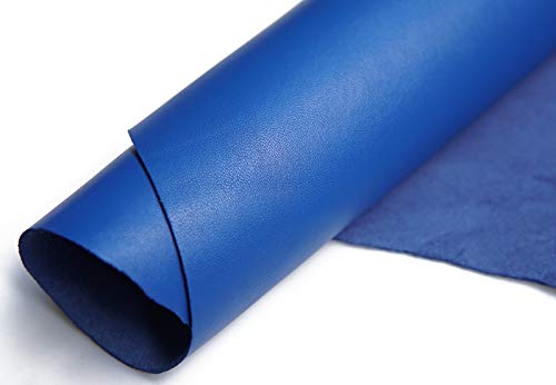 Full Grain Upholstery Genuine Leather Hides 1.0mm-1.2mm Leather Whole Lambskin Leather for Crafts/Sewing/Hobby Workshop/Home Decor Crafting Leather Supplies 5~7feet Square(Azure)