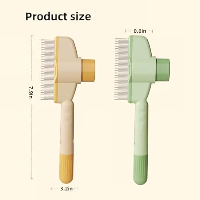 TemApex 2PCS Pet Comb for Dogs & Cats with Long & Short Stainless Steel Metal Teeth for Shedding and Tangles, Self-Cleaning Pet Comb for Dogs and Cats, Comfort and safety-QkA92A5Q