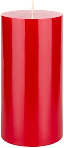 Mega Candles 1 pc Unscented Solid Red Pillar Candles, Hand Poured Premium Wax Candle 3 Inch x 6 Inch, Home Décor, Spas, Weddings, Occasions, Party, Centerpieces, Holidays, Vigils, Prayers