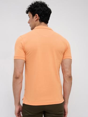 Image of Parx Men Regular Fit Solid Pattern Cotton Polyester Blend Half Sleeve Polo Neck Casual T-Shirt