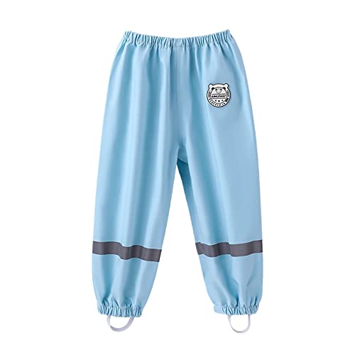 Unisex Baby Toddler Kids Rain Pants Trouser Clothing Windproof Raincoat Water-Proof Rainwear Puddle-Dry Outdoor Trousers Blue