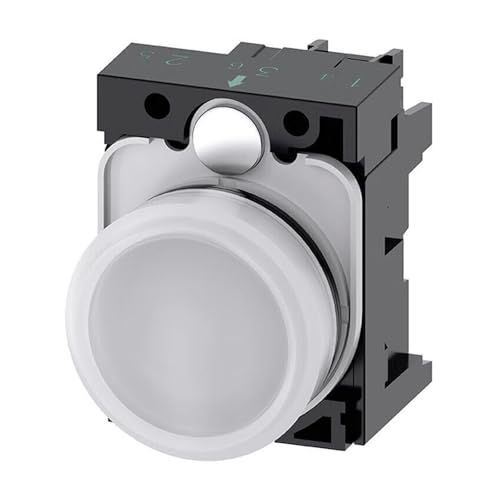Luz indicadora 3SU11026AA601AA0 con alta protección IP69K y lente blanca LED de 24V