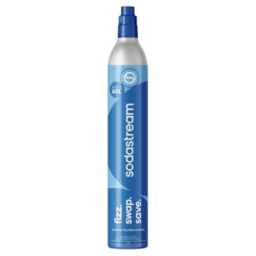 Sodastream CO2 Cylinder for Sparkling Water Maker Blue Screw in Gas System Makes 60 L Fizzy Drinks Compatible with Spirit Crystal and Genesis Reduce Plastic Waste Aarke Compatible
