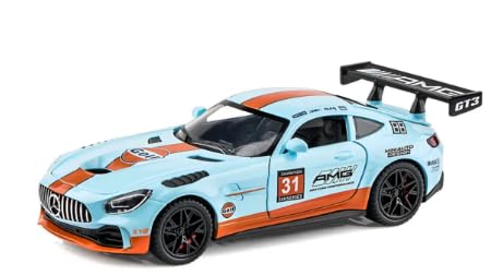 Image of Happy Hues Die-Cast Metal Toy Car 1:32 Scale - Premium Racing Model with Opening Doors & Durable Alloy Body, Best Collectible Gift for Kids (Blue)