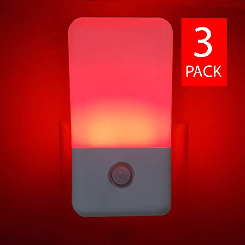 Sleep-Aid Red Night Light, Motion Detector LED Night Light with Light Sensor