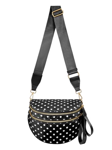Polka Dots Crossbody Bag Bum Bag for Women,Spacious Checkered Pur...