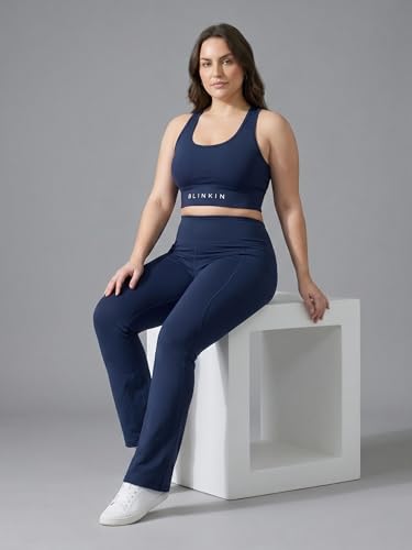 Image of BLINKIN Plus Size Flared Gym Pants for Women - Workout Yoga Pants for Woman - Ultimate Flare Bootcut Track Pants Womens Activewear(M-7XL)