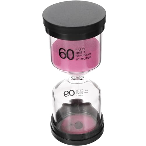 Abaodam 多機能砂時計 粉色黒蓋デスク用マー インテリア装飾 学習キッチン管理向け