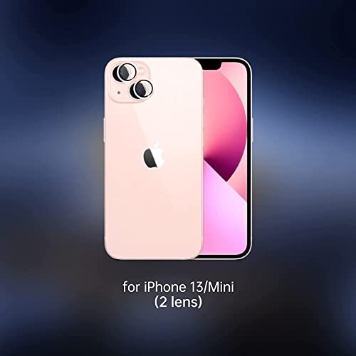 Image of CASEKOO Metallic Camera Ring Lens Protector with Glass Compatible for iPhone 13 / iPhone 13 Mini Pink (Pink)