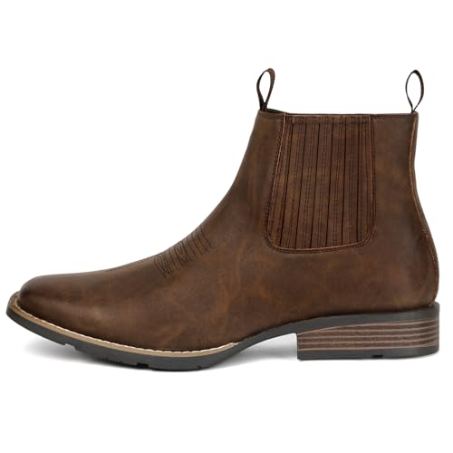 Image of IUV Cowboy Boots For Men Square Toe Ankle Boots