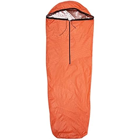 Emergency Sleeping Bag Lightweight Waterproof Thermal Bivy Sack Cover Blanket Heat Retention Shelter Survival Kit for Hiking, Camping, Hunting, Fishing (Orange) Cover