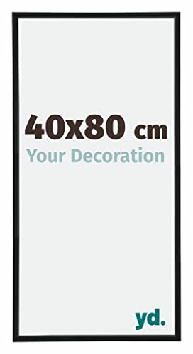 yd. Your Decoration - Bilderrahmen 40x80 cm - Bilderrahmen aus Kunststoff mit Sicherheitsglas - Ausgezeichneter Qualität - Antireflex - Schwarz Matt - Annecy Cover