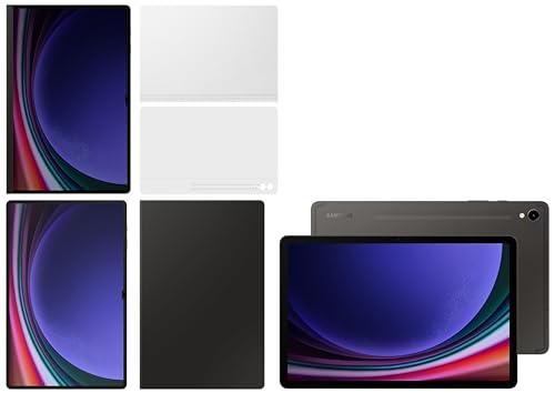 Image of Samsung Tab S9 Ultra, RAM 12 GB, ROM 256 GB, Wi-Fi Tablet, Gray with S9 Ultra Screen Protector & S9 Ultra Book Cover Keyboard, Black & S9 Ultra Privacy Screen, Black & S9 Ultra Book Cover, White