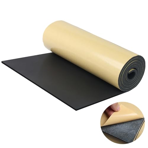Eunice Sponge Neoprene Foam Sheet with Adhesive, 12 in x 59 in x 1/8 in Foam Rubber Roll Cut to Multiple Dimensions, High Density Rubber Padding for Shock Pad, DIY, Crafts