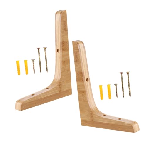 Yardenfun 2個実木製三角棚受け具 壁掛け対応 耐久性 木製フローティングシェ