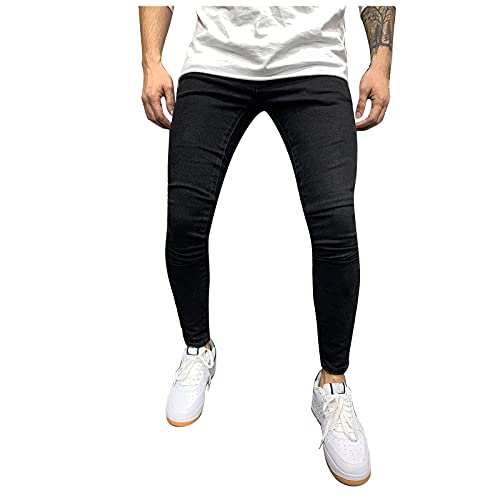 LUNULE Herren Jeanshose Skinny Fit Modell Jeans-Hose Lange Stretch Cargo...