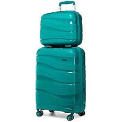Maletas Color Turquesa Kono Juego de 2 Maletas, Maletas de Viaje Cabina, Maletas de Mano con Cerradura TSA, Equipaje de Viaje Ligeras, Resistentes(Turquesa)