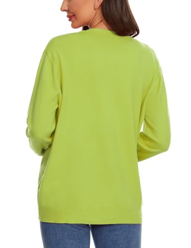 Image of Womens Cardigan Sweaters Basic Button Down Casual Dressy Classic Crewneck Long Sleeve Spring Outfits (S-2XL)